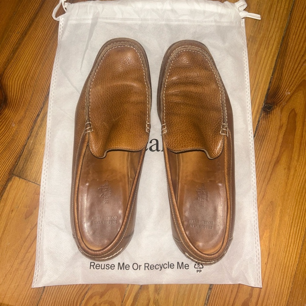 Hermes Men’s Loafers. Brown.